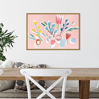 Amanti Art Flowing Florals Framed Canvas Print
