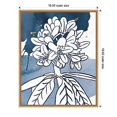 Amanti Art Indigo Blooms II Framed Canvas Print