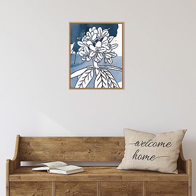 Amanti Art Indigo Blooms II Framed Canvas Print