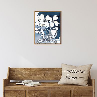 Amanti Art Indigo Blooms III Framed Canvas Print