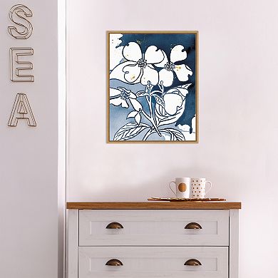 Amanti Art Indigo Blooms III Framed Canvas Print