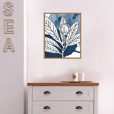 Amanti Art Indigo Blooms IV Framed Canvas Print
