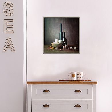 Amanti Art Kitchen Eggs and Bottles Still Life Framed Canvas Print