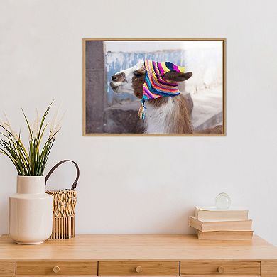 Amanti Art Llama Framed Canvas Print