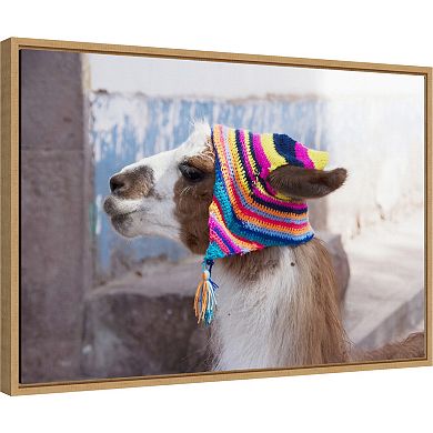 Amanti Art Llama Framed Canvas Print