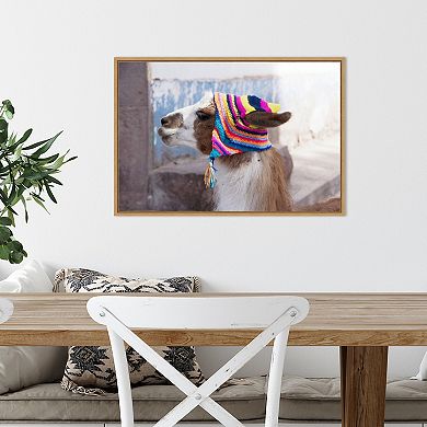 Amanti Art Llama Framed Canvas Print