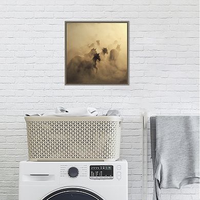 Amanti Art Migration of Horses Framed Canvas Print