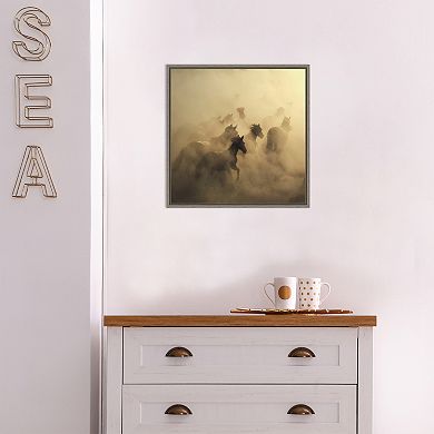 Amanti Art Migration of Horses Framed Canvas Print
