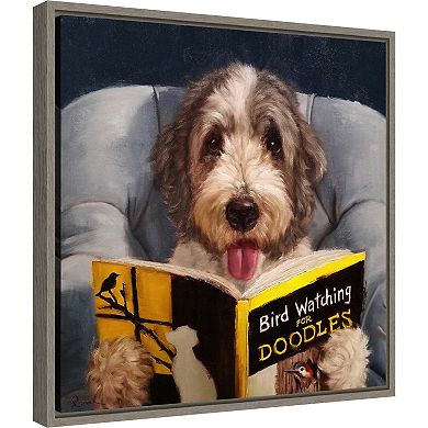 Amanti Art Ornithology For Doodles (Dog) Framed Canvas Print