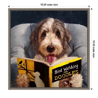 Amanti Art Ornithology For Doodles (Dog) Framed Canvas Print