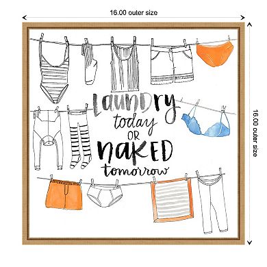 Amanti Art Out to Dry I Laundry Framed Canvas Print