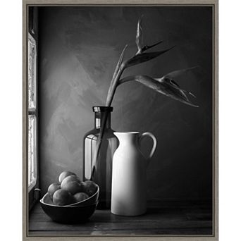 Amanti Art Plums and Jars Still Life Framed Canvas Print