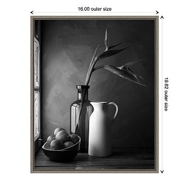 Amanti Art Plums and Jars Still LIfe Framed Canvas Print