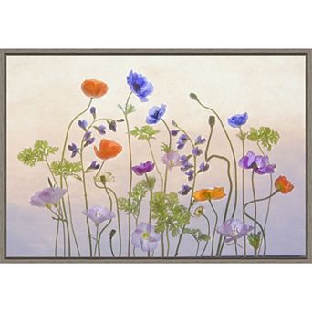 Amanti Art Poppy & Anemone Flowers Framed Canvas Print