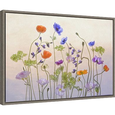 Amanti Art Poppy & Anemone (Flowers) Framed Canvas Print
