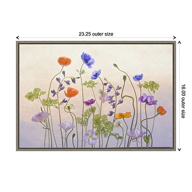 Amanti Art Poppy & Anemone (Flowers) Framed Canvas Print