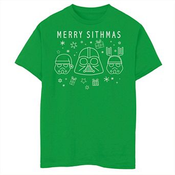Boys 8-20 Star Wars Christmas Merry Sithmas Line Art Tee