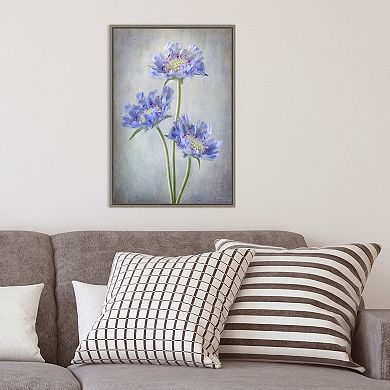 Amanti Art Scabiosa Purple Flower Framed Canvas Print