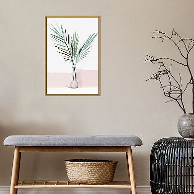 Amanti Art Sunday Bliss (Palm frond) Framed Canvas Print