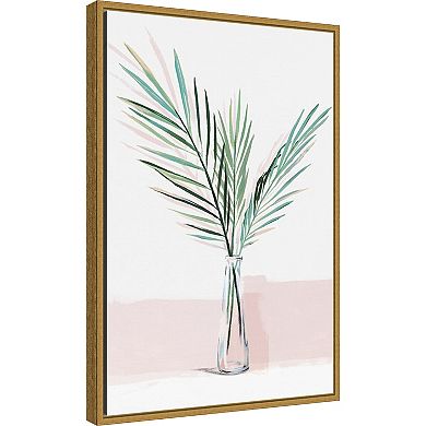 Amanti Art Sunday Bliss (Palm frond) Framed Canvas Print