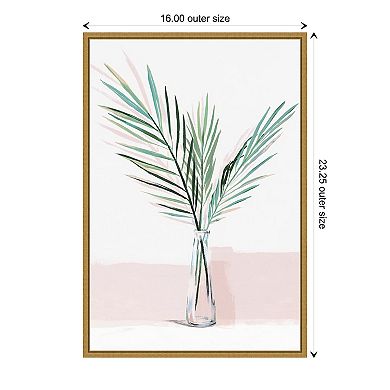 Amanti Art Sunday Bliss (Palm frond) Framed Canvas Print