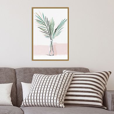 Amanti Art Sunday Bliss (Palm frond) Framed Canvas Print