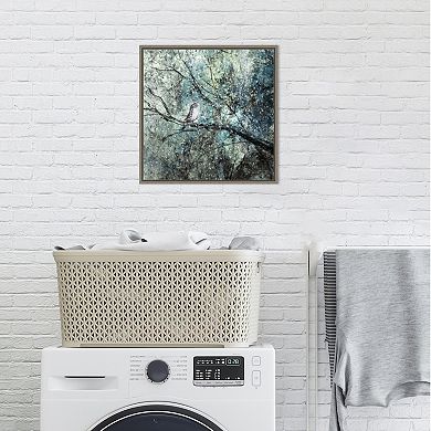 Amanti Art The Silence Of The Snow (Bird in Tree) Framed Canvas Print