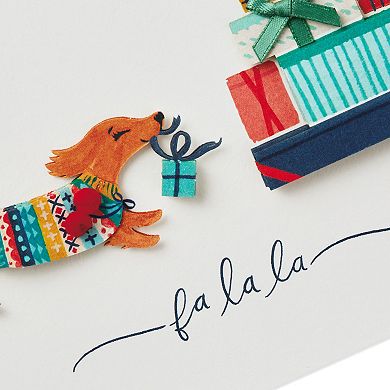 Hallmark Signature Dog with Presents Christmas Card