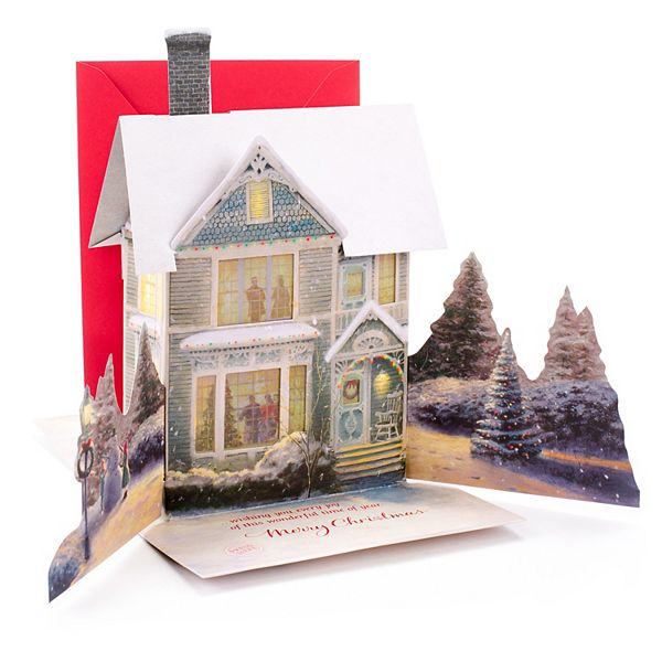 Hallmark Thomas Kinkade House Pop Up Christmas Card With Light And Song