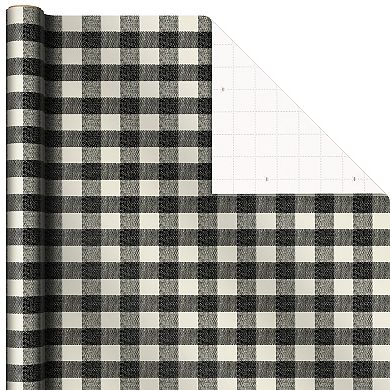 Hallmark 3-Pack Retro Santa, Black & White Plaid, Train & Trees Christmas Wrapping Paper