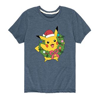Boys 8-20 Pokémon Pikachu Christmas Wreath Tee