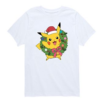 Boys 8-20 Pokémon Pikachu Christmas Wreath Tee