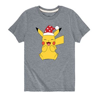 Boys 8-20 Nintendo Pokémon Christmas Pikachu Happy Tee