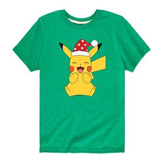 Boys 8-20 Nintendo Pokémon Christmas Pikachu Happy Tee