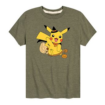 Boys 8-20 Nintendo Pokémon Halloween Pikachu Witch Tee
