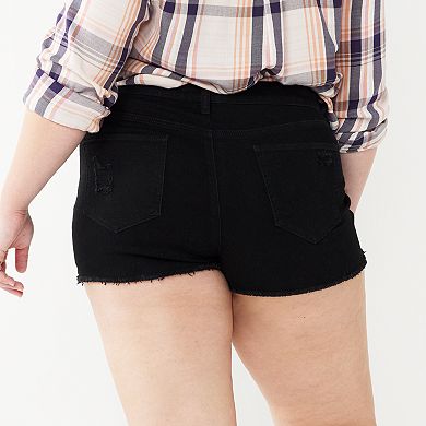 Juniors' Plus Size SO® High-Rise Shortie Shorts