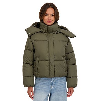 Juniors' Sebby Removable Hood Short Puffer Jacket