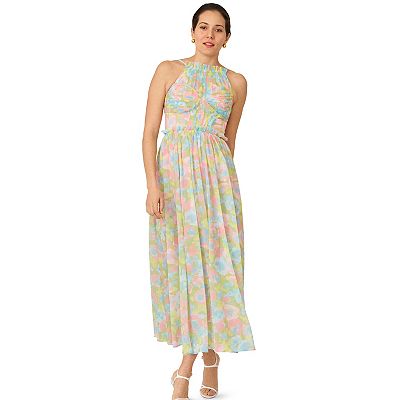 what necklace to wear with halter dress Donna Karan Women's Sleeveless Cowl Neck Midi Halter Dress in Prune main image 0