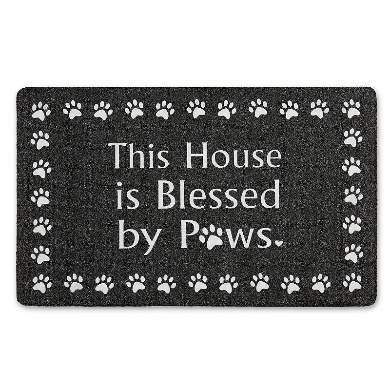 Home Dynamix Mia Blessed by Paws Indoor Outdoor Mat - 18 x 30, Brown Ov