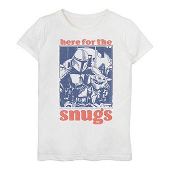 Girls 3-16 Star Wars The Mandalorian & The Child AKA Baby Yoda "Here For The Snugs" Tee