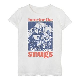 Girls 3-16 Star Wars The Mandalorian & The Child AKA Baby Yoda "Here For The Snugs" Tee