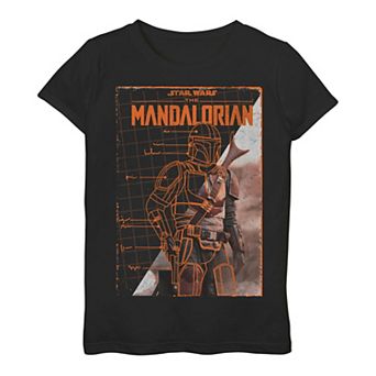Girls 3-16 Star Wars The Mandalorian Schematics Portrait Poster Tee