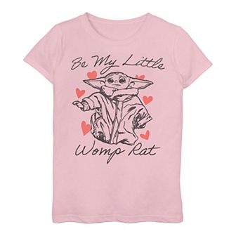 Girls 3-16 Star Wars The Mandalorian The Child AKA Baby Yoda Valentine's Day Womp Rat Tee