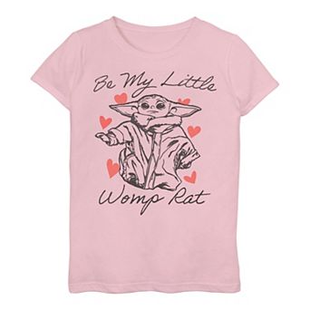 Girls 3-16 Star Wars The Mandalorian The Child AKA Baby Yoda Valentine's Day Womp Rat Tee