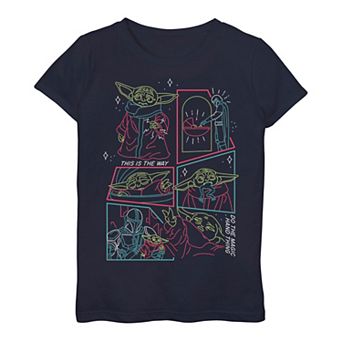 Girls 3-16 Star Wars The Mandalorian & The Child AKA Baby Yoda Line Art Tee