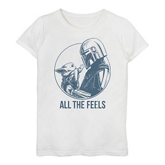 Girls 3-16 Star Wars The Mandalorian & The Child AKA Baby Yoda "All The Feels" Tee