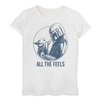 Girls 3-16 Star Wars The Mandalorian & The Child AKA Baby Yoda "All The Feels" Tee