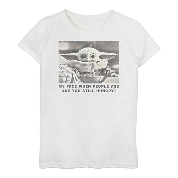 Girls 3-16 Star Wars The Child AKA Baby Yoda Are You Still Hungry Meme Tee