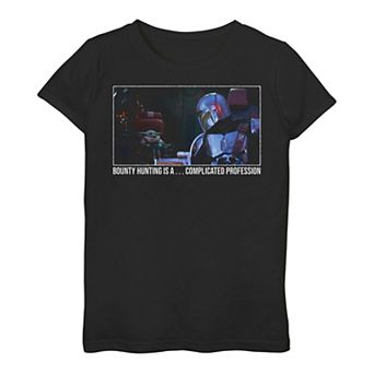 Girls 3-16 Star Wars The Mandalorian "A Complicated Profession" Meme Tee