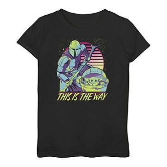 Girls 3-16 Star Wars The Mandalorian Vapor Mando & The Child AKA Baby Yoda Tee